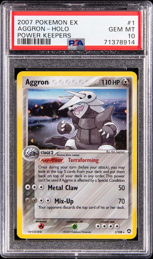 2007 Pokemon EX Power Keepers Holo #1 Aggron - PSA GEM MT 10