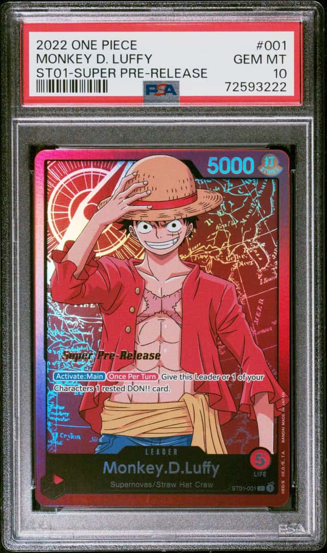 2022 One Piece ST01 Super Pre-Release #ST01-001 Monkey D. Luffy - PSA GEM MT 10
