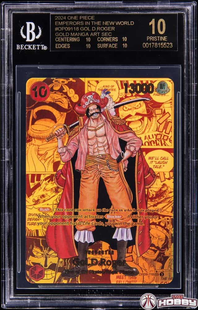 2024 One Piece OP09 Emperors in the New World Gold Manga Alternate Art #OP09-118 Gol.D.Roger - BGS PRISTINE/Black Label 10