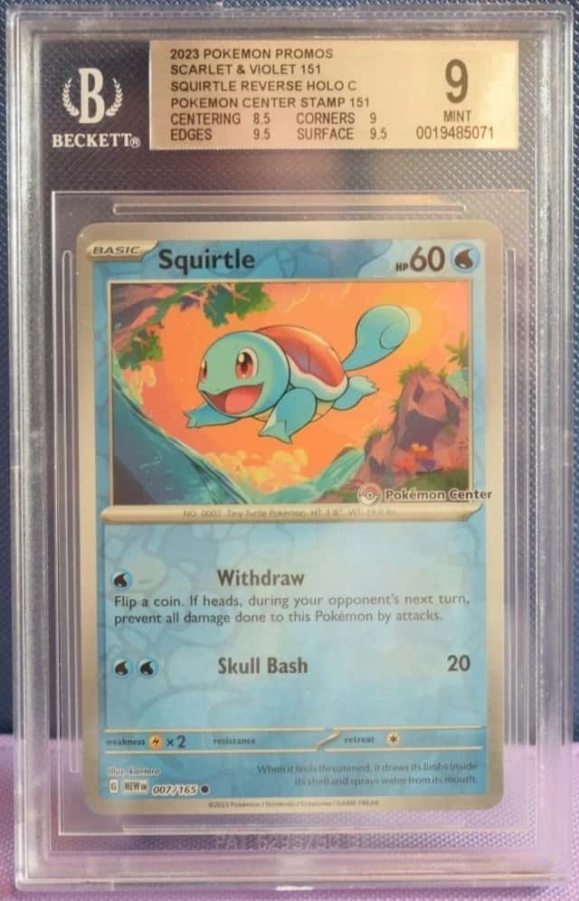 Squirtle REVERSE HOLO C/("Pokémon Center" stamp 151 preorder promo)