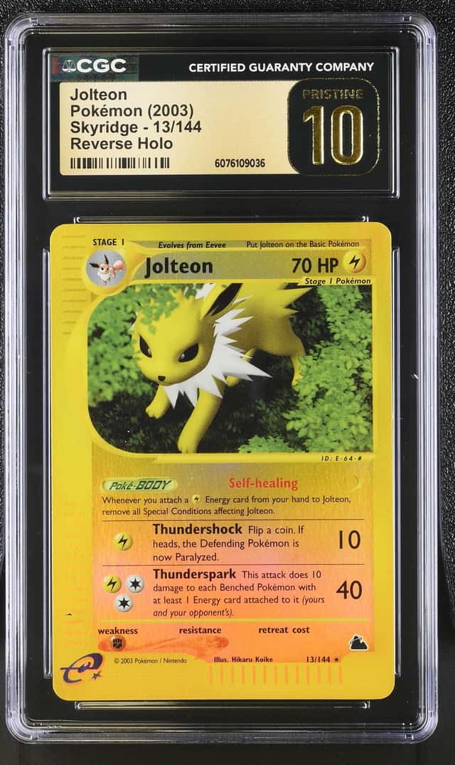 2003 Pokemon Skyridge Reverse Holo #13 Jolteon - CGC PRISTINE 10