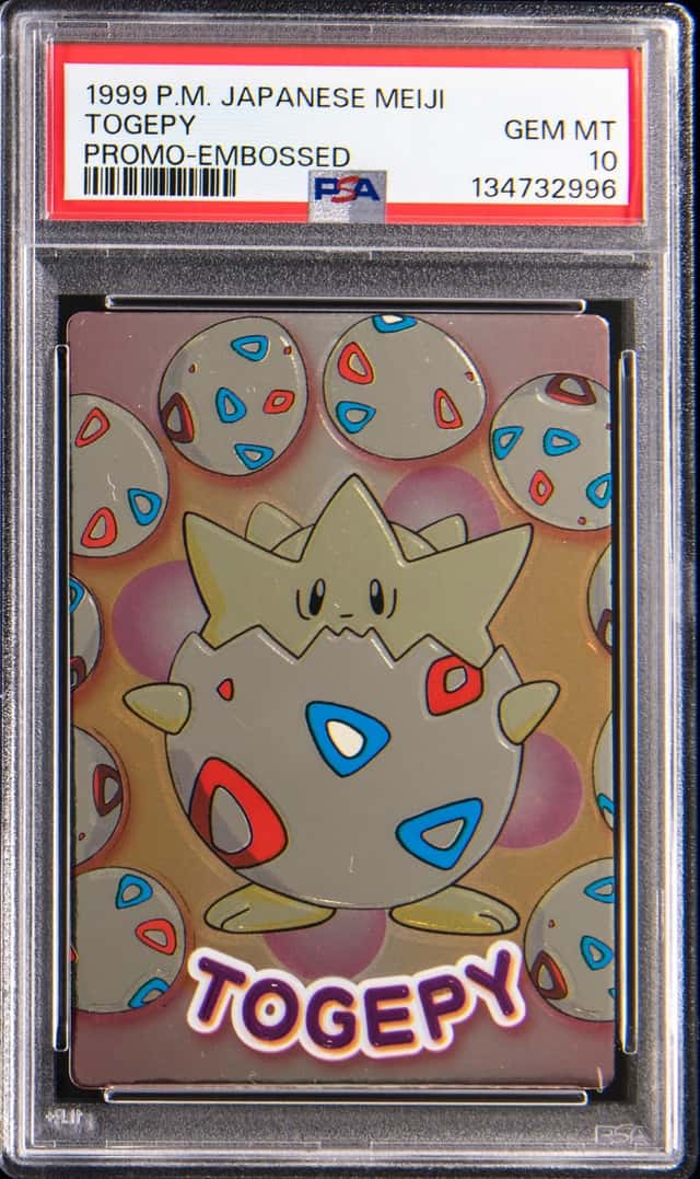 1999 Pokemon Japanese Meiji Promo Embossed Togepi (Togepy) - PSA GEM MT 10