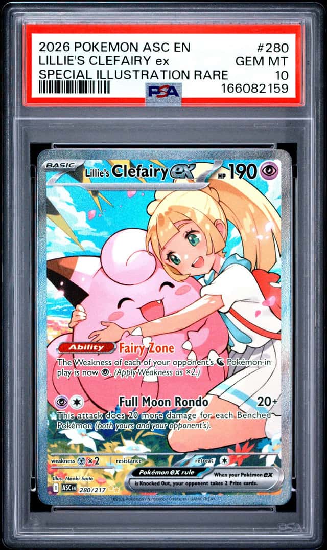 Pokemon 2026 Lillie's Clefairy ex 280/217 SIR Ascended Heroes GEM MINT PSA 10