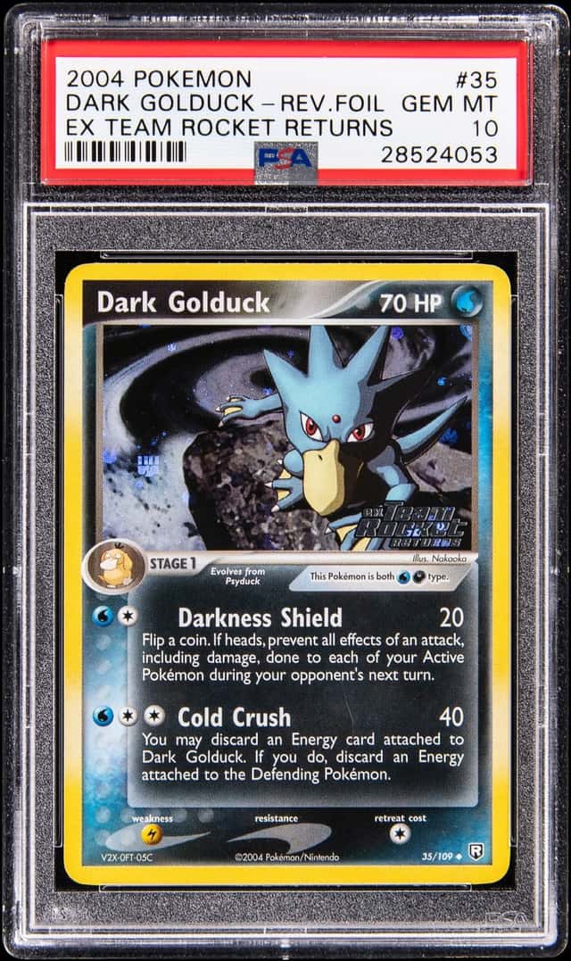 2004 Pokemon EX Team Rocket Returns Reverse Holo #35 Dark Golduck - PSA GEM MT 10