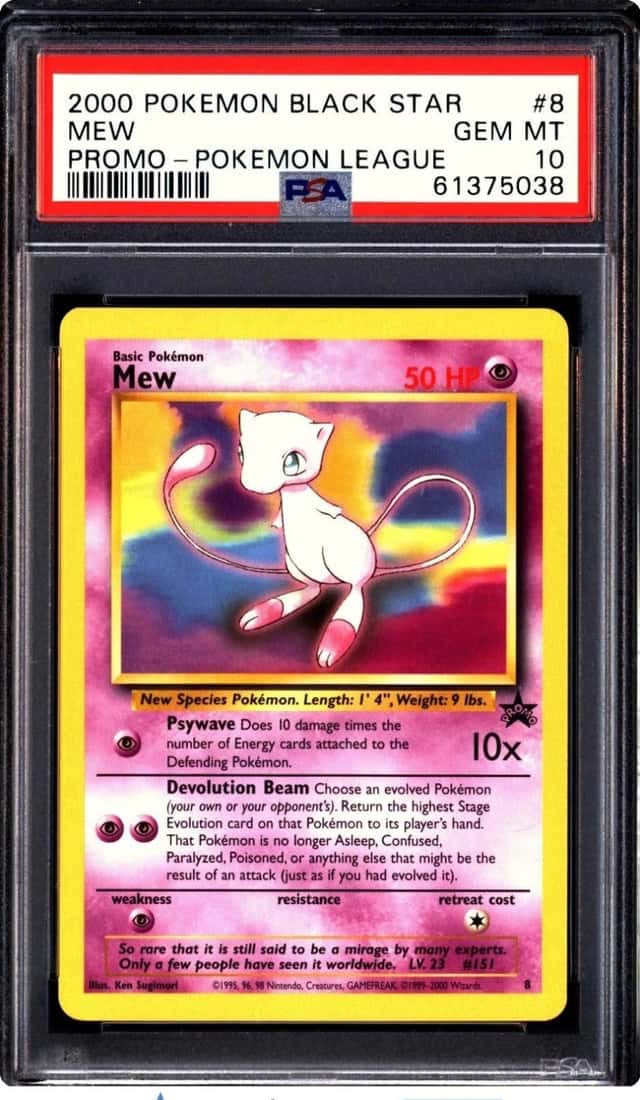 Pokemon 2000 Mew 8 Pokemon League Black Star Promo GEM MINT PSA 10