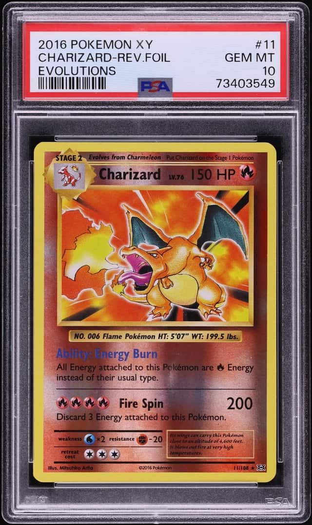 2016 Pokemon XY Evolutions Reverse Holo Charizard #11 PSA 10 GEM MINT