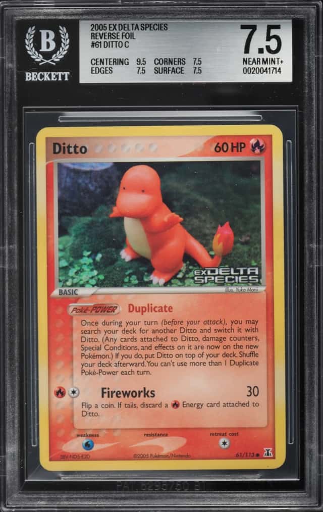 2005 Pokemon Ex Delta Species Reverse Holo Ditto #61 BGS 7.5 NRMT+