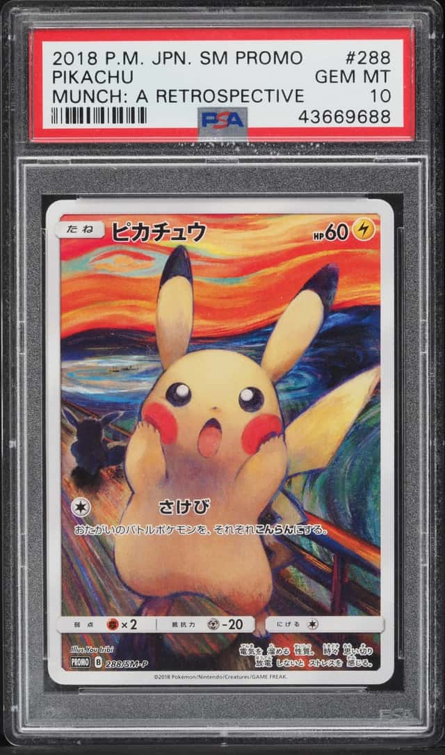 2018 Pokemon Japanese Sun & Moon Promo Munch A Retrospective Scream Pikachu #288 PSA 10 GEM