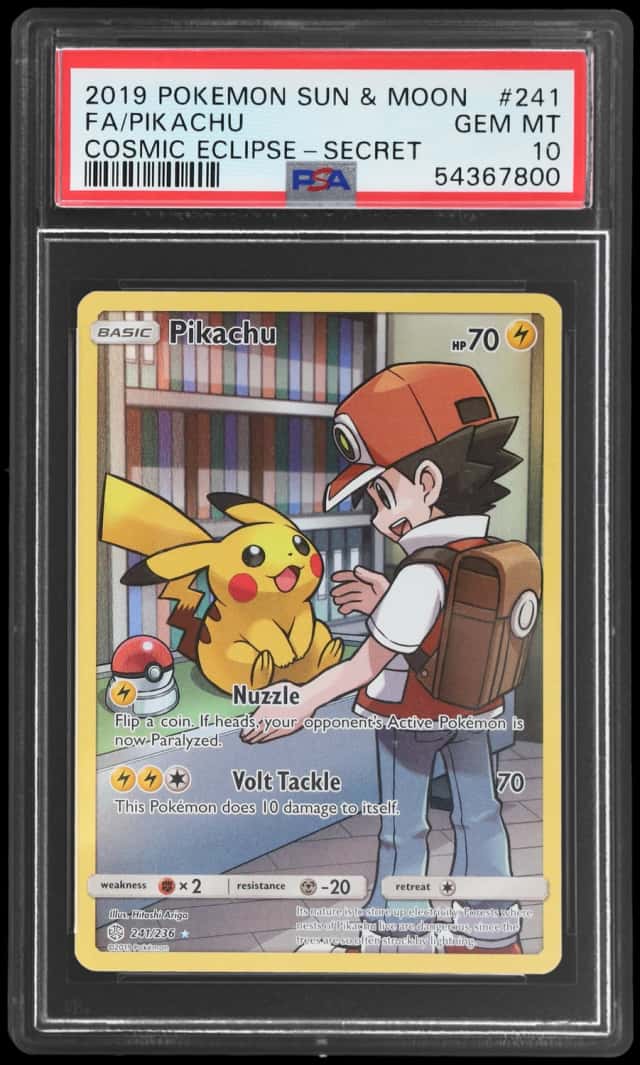 2019 Pokemon Sun and Moon Cosmic Eclipse Secret Rare Pikachu #241