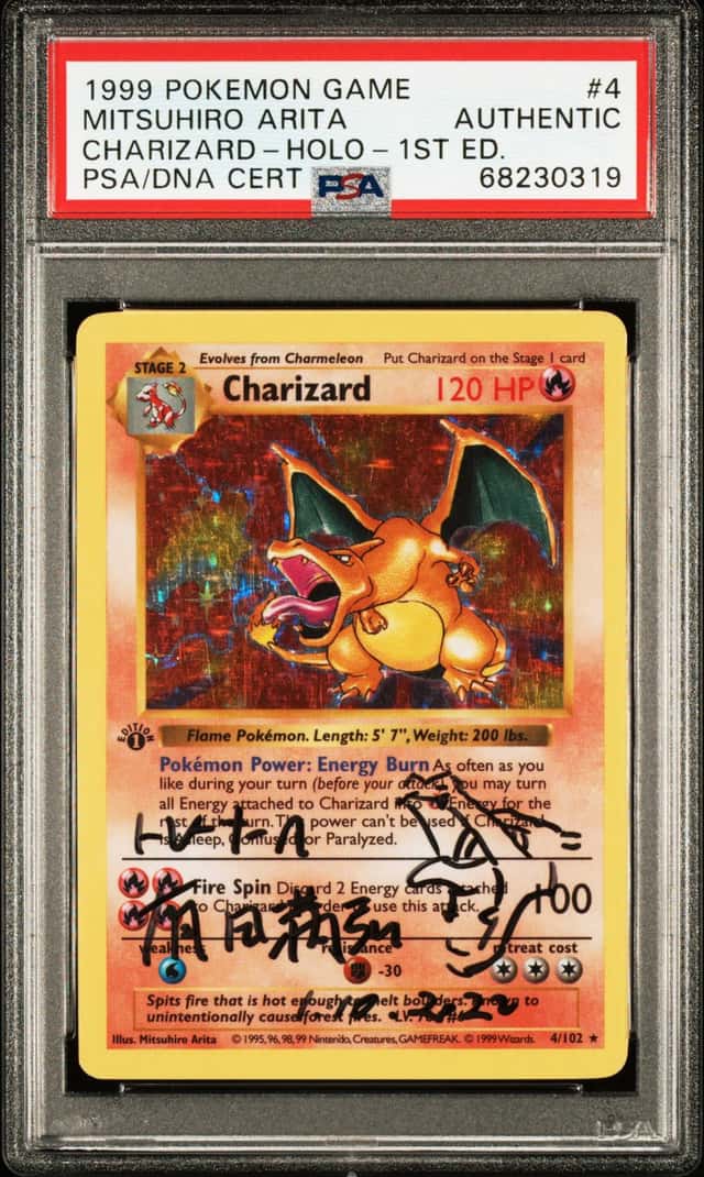1999 Pokemon Game Charizard 1st Edition Holo Signed Mitsuhiro Arita #4 /111