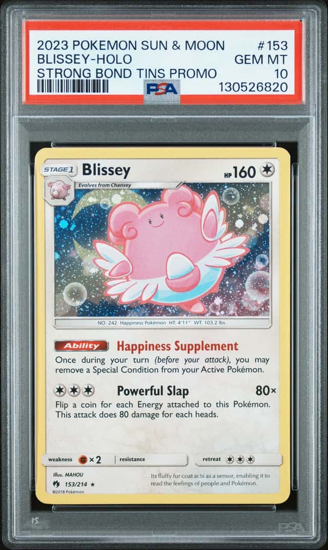 POKEMON CARD BLISSEY COSMOS HOLO 153 STRONG BOND PROMO GRADED PSA 10 GEM MINT