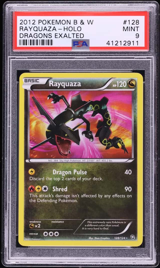 2012 Pokemon Black & White Dragons Exalted Holo Rayquaza #128 PSA 9 MINT