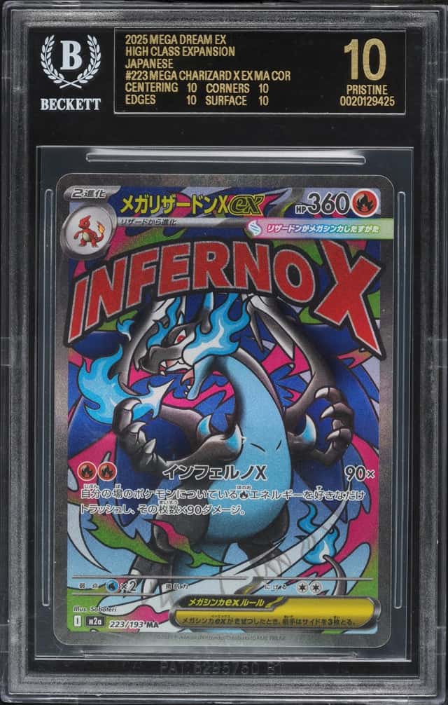 2025 Pokemon Japanese Mega Evolution Dream Ex MA Mega Charizard X ex #223 BGS 10 BLACK LABEL