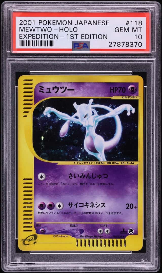 2001 Pokemon Japanese Expedition 1st Edition Holo Mewtwo #118 PSA 10 GEM MINT