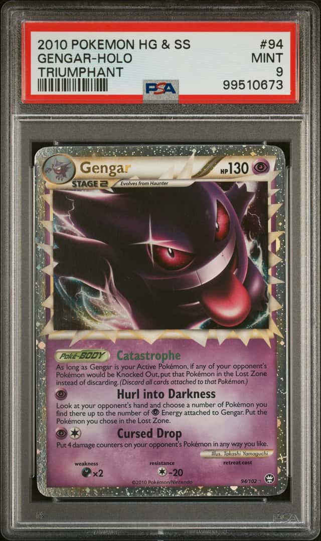 GENGAR HOLO PSA 9 2010 POKEMON HEARTGOLD & SOULSILVER TRIUMPHANT #94/102 MINT 73