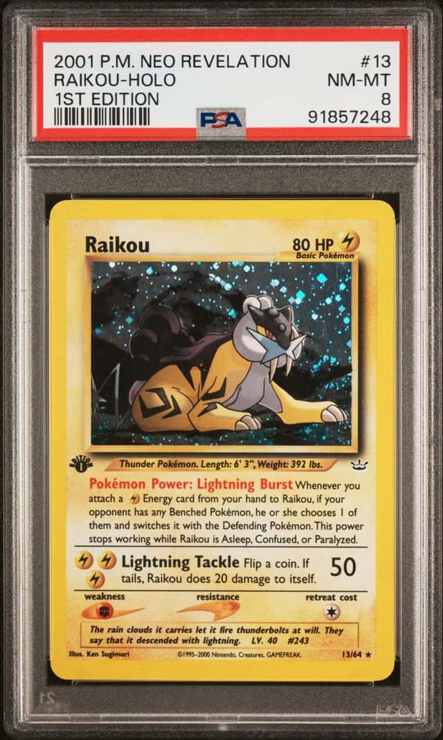 2001 Pokemon Neo Revelation 1st Edition Holo Raikou #13