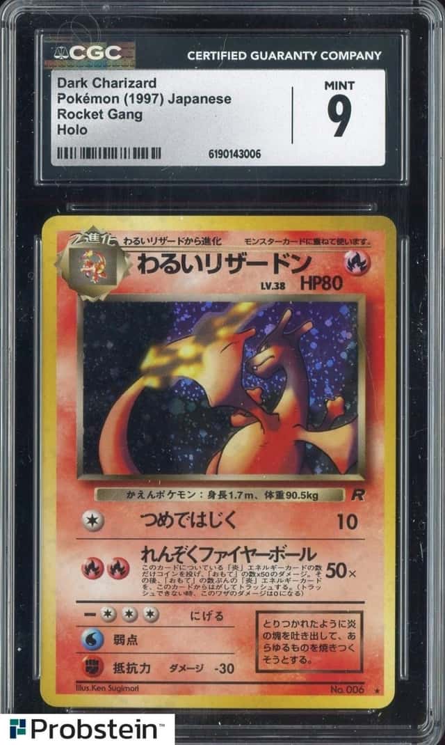 1997 Pokemon Japanese Rocket Gang #006 Dark Charizard Holo CGC 9 MINT