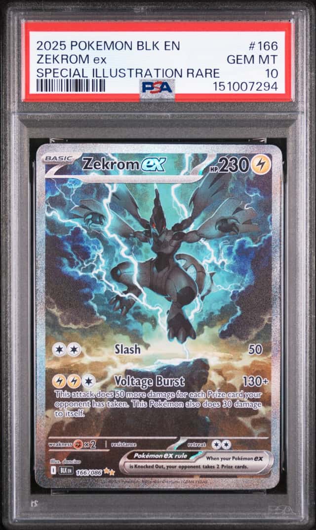 Pokemon 2025 Zekrom ex 166/086 SIR Black Bolt GEM MINT PSA 10