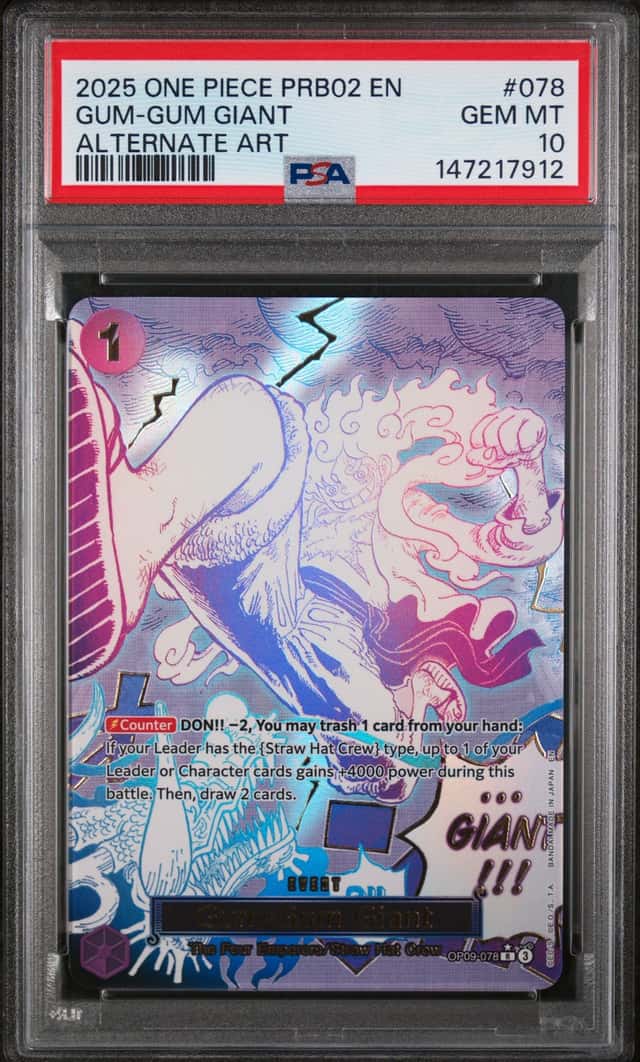 2025 One Piece PRB02 EN #078 GUM GUM GIANT Alternate Art PSA 10 GEM MINT