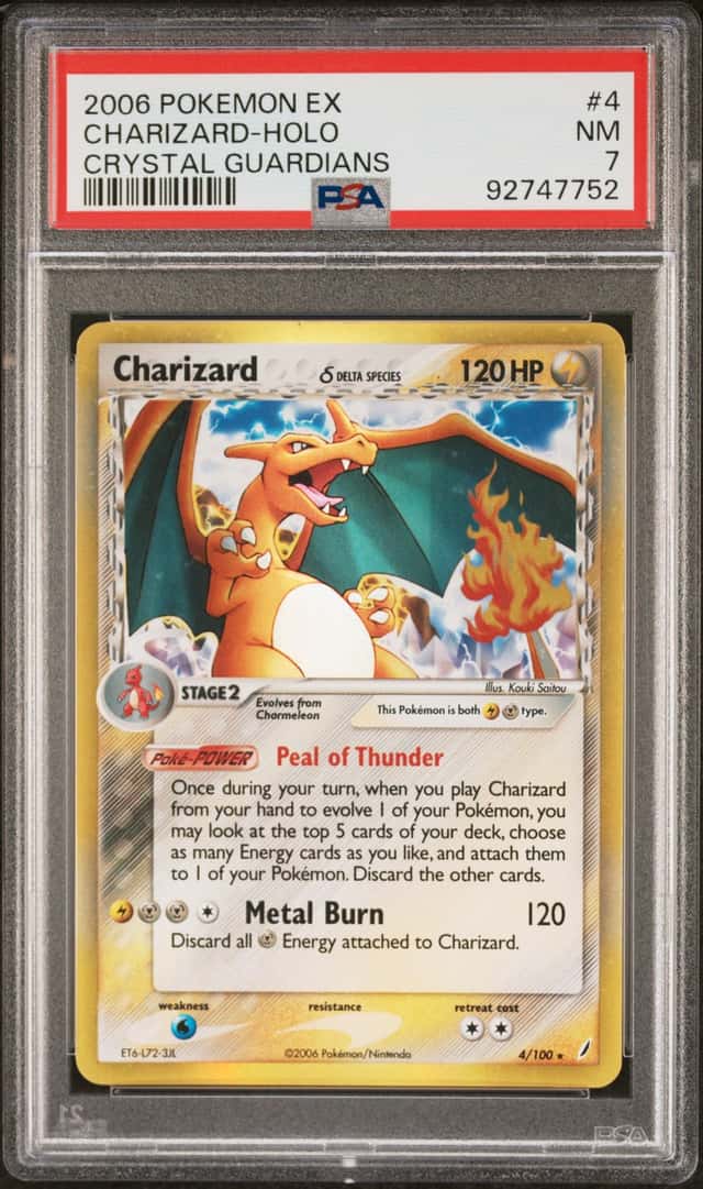 2006 Pokemon EX Crystal Guardians #4 Charizard Holo PSA 7 NM