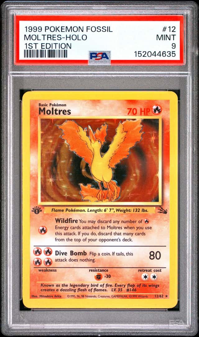 1999 Pokemon Fossil 1st Edition Holo Moltres #12