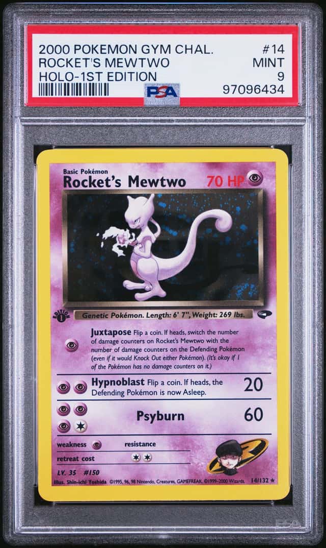 2000 Pokemon Gym Challenge 1st Edition Holo Rocket's Mewtwo #14