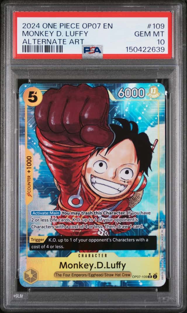 One Piece Card Game Monkey D. Luffy OP07-109 Parallel Foil SR PSA 10 2024