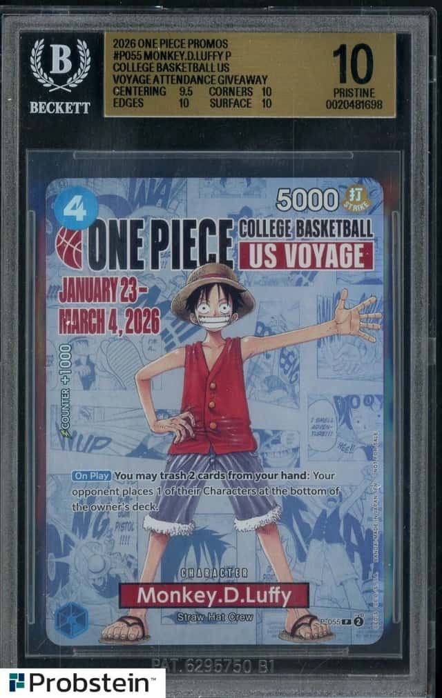 2026 One Piece EN College Basketball US Voyage #055 Monkey D Luffy BGS 10