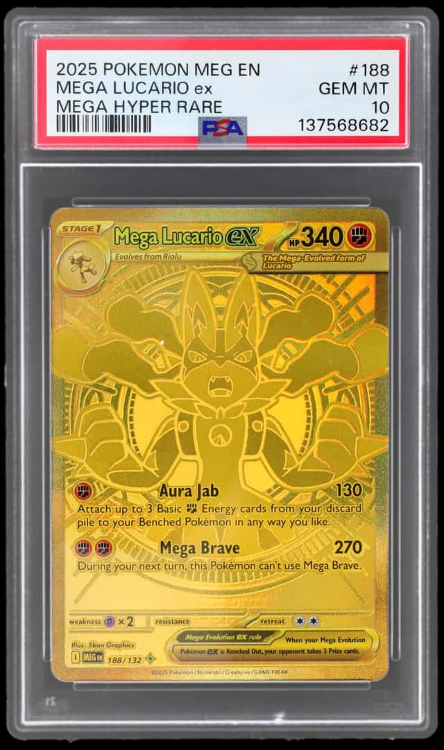 2025 Pokemon Mega Evolution Mega Hyper Rare Mega Lucario Ex #188