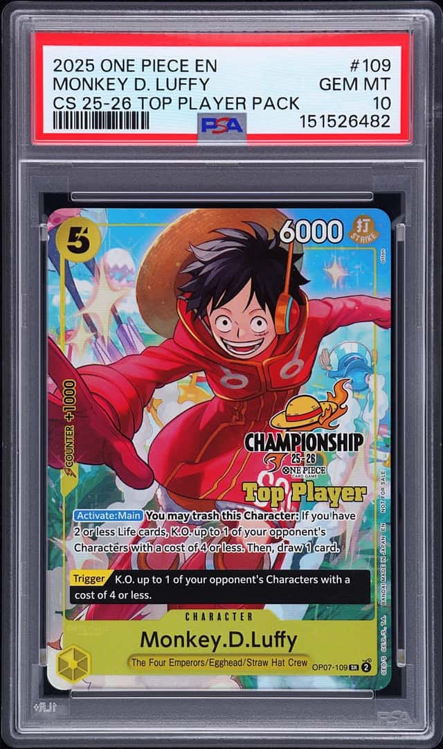 2025 One Piece Championship 25-26 Top Player Pack Monkey D. Luffy #OP07-109
