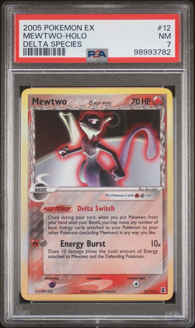 98993782 Mewtwo 2005 Pokemon EX Delta Species #12 Holo PSA 7