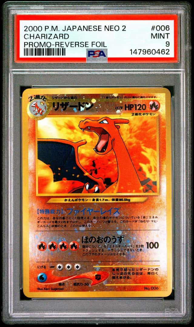 Pokemon 2000 Charizard 006 Reverse Foil Promo Neo 2 Japanese PSA 9