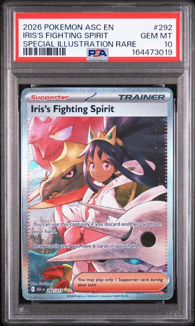 2026 POKEMON ASCENDED HEROES SPECIAL ILLUSTRATION IRIS'S FIGHTING SPIRIT PSA 10