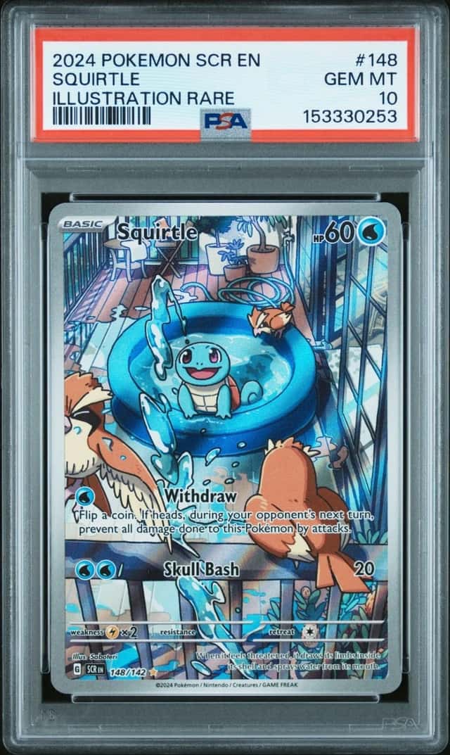 2024 POKEMON SCR EN-STELLAR CROWN ILLUSTRATION RARE #148 SQUIRTLE PSA 10