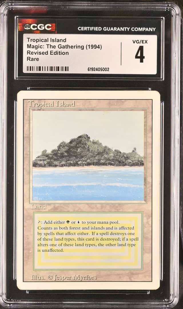 1994 Magic The Gathering MTG Revised Dual Land Tropical Island CGC 4 VGEX