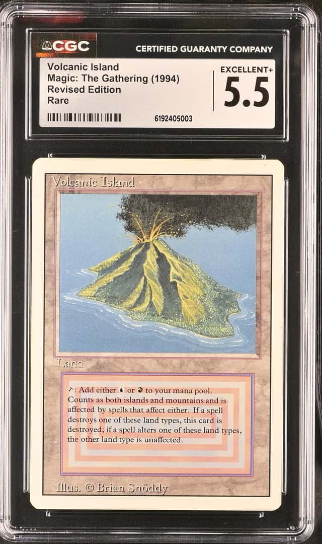 1994 Magic The Gathering MTG Revised Dual Land Volcanic Island CGC 5.5 EX+