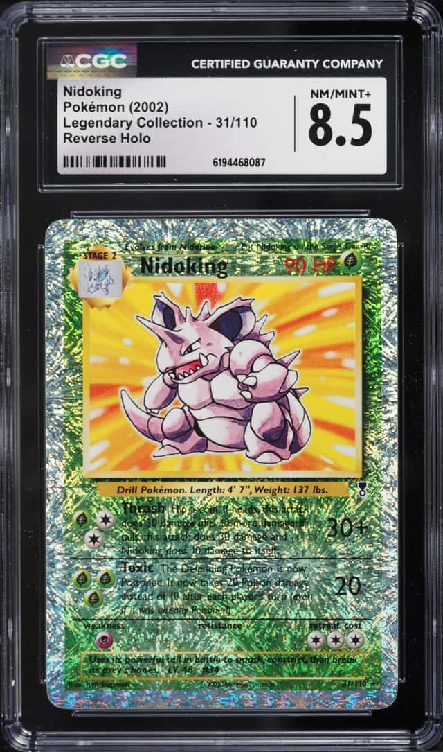 2002 Pokemon Legendary Collection Reverse Holo Nidoking #31 CGC 8.5 NM-MT+