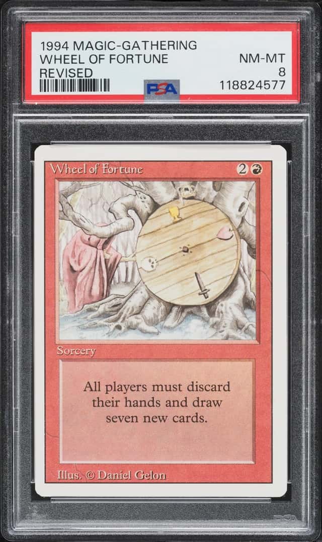 1994 Magic The Gathering MTG Revised Wheel Of Fortune PSA 8 NM-MT