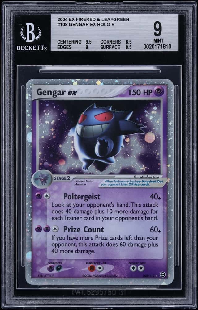 2004 Pokemon EX Fire Red & Leaf Green Holo Gengar ex #108 BGS 9 MINT