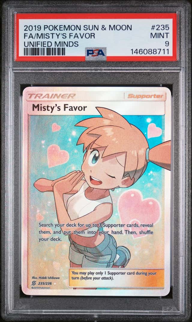 2019 Pokemon Sun & Moon Unified Minds Misty’s Favor FA #235 PSA 9