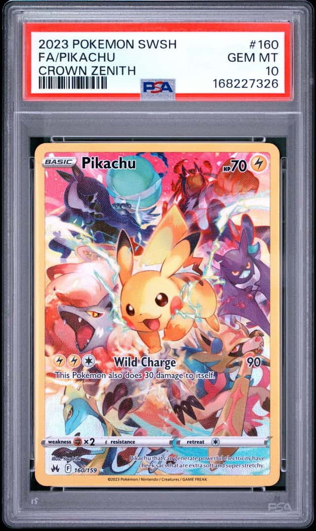 Pokemon 2023 Pikachu 160/159 Full Art Crown Zenith GEM MINT PSA 10