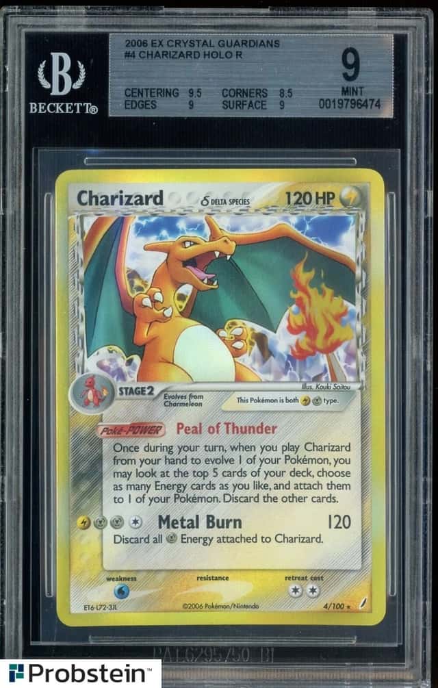 2006 Pokemon EX Crystal Guardians Charizard Holo #4 BGS 9 MINT