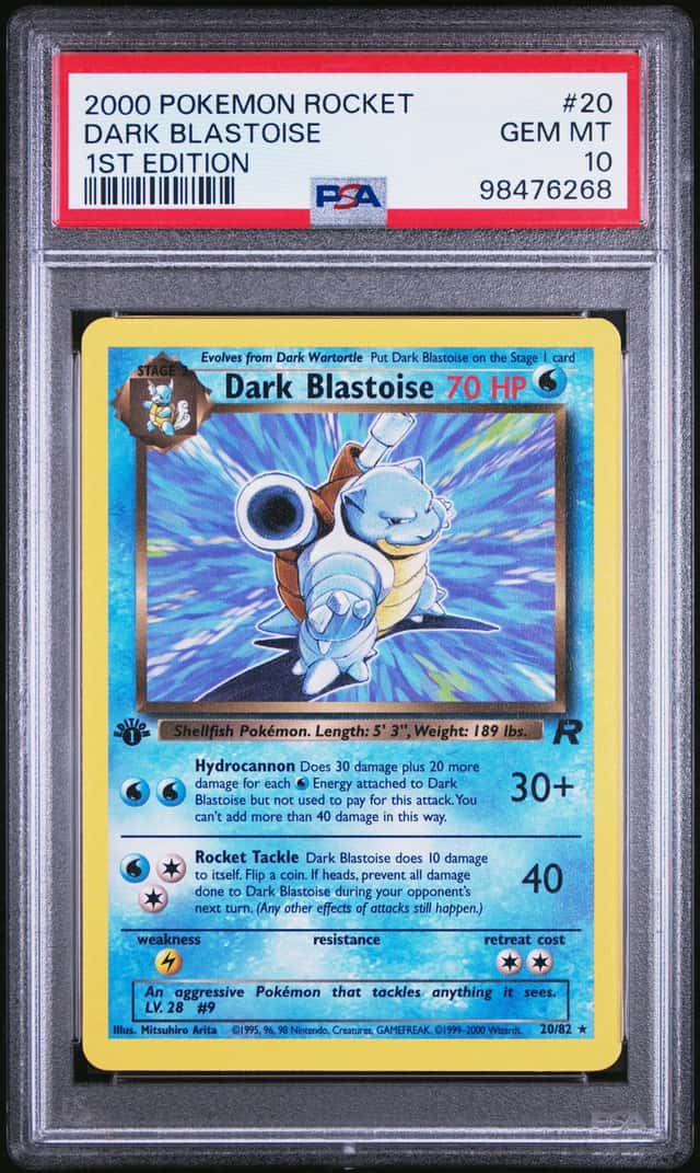 2000 Pokemon Team Rocket 1st Edition Dark Blastoise #20 PSA 10 GEM MINT