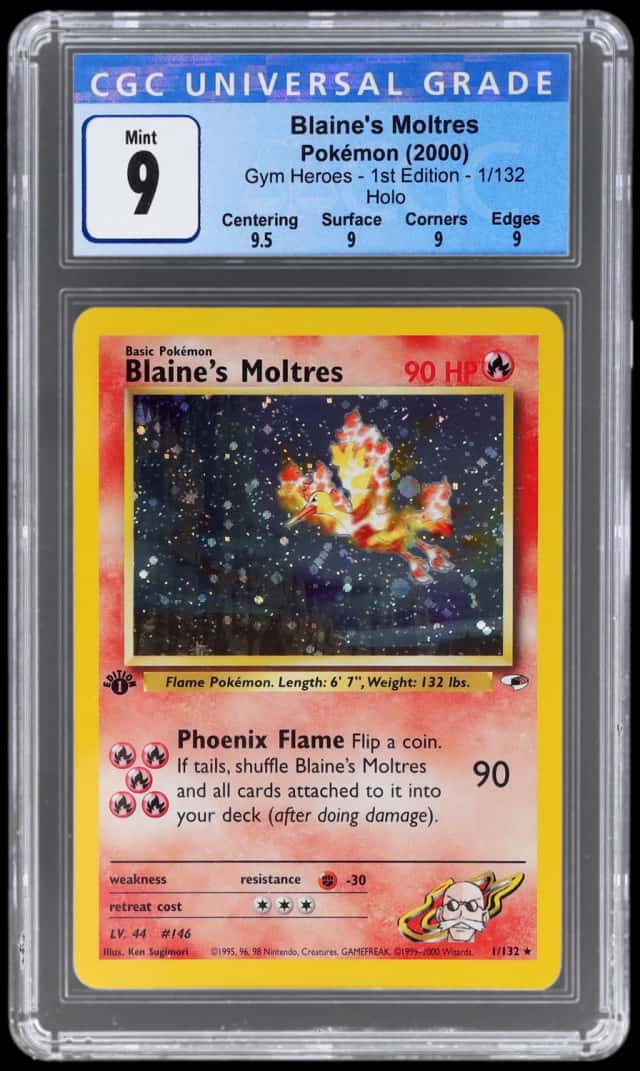 2000 Pokemon Gym Heroes 1st Edition Holo Blaine's Moltres #1