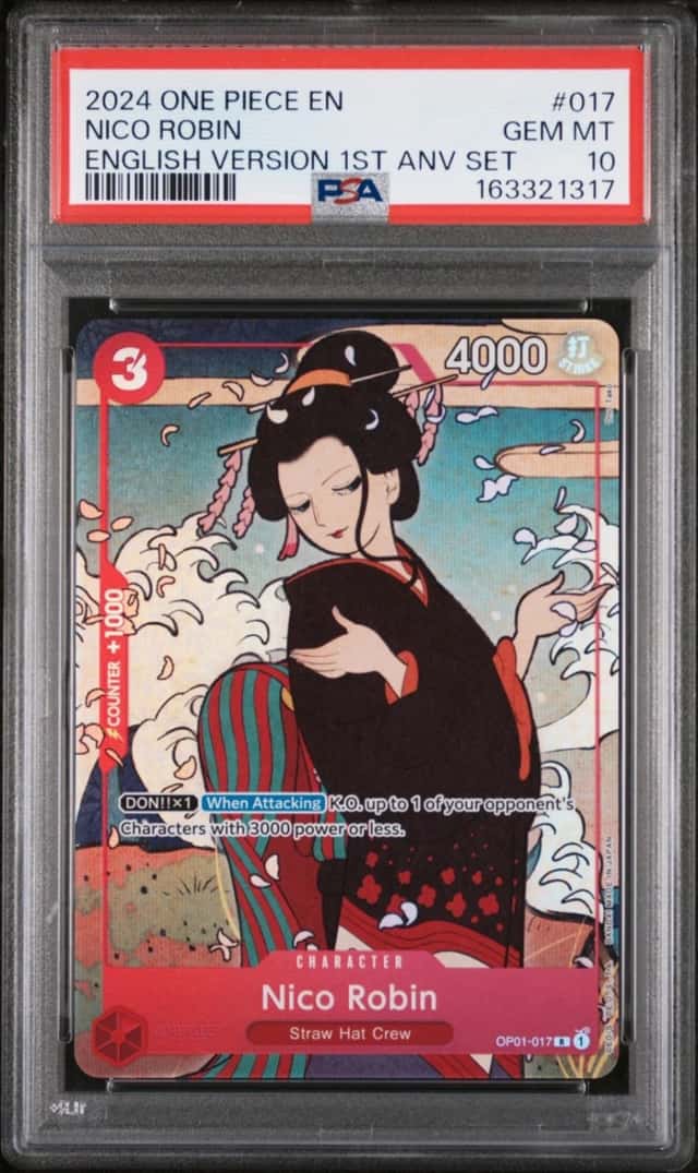 2024 ONE PIECE ENGLISH VERSION 1ST ANNIVERSARY SET #017 NICO ROBIN PSA 10