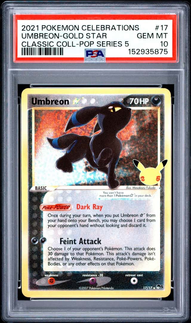 2021 Pokemon Celebrations Classic Pop Series 5 #17 Umbreon Gold Star PSA 10