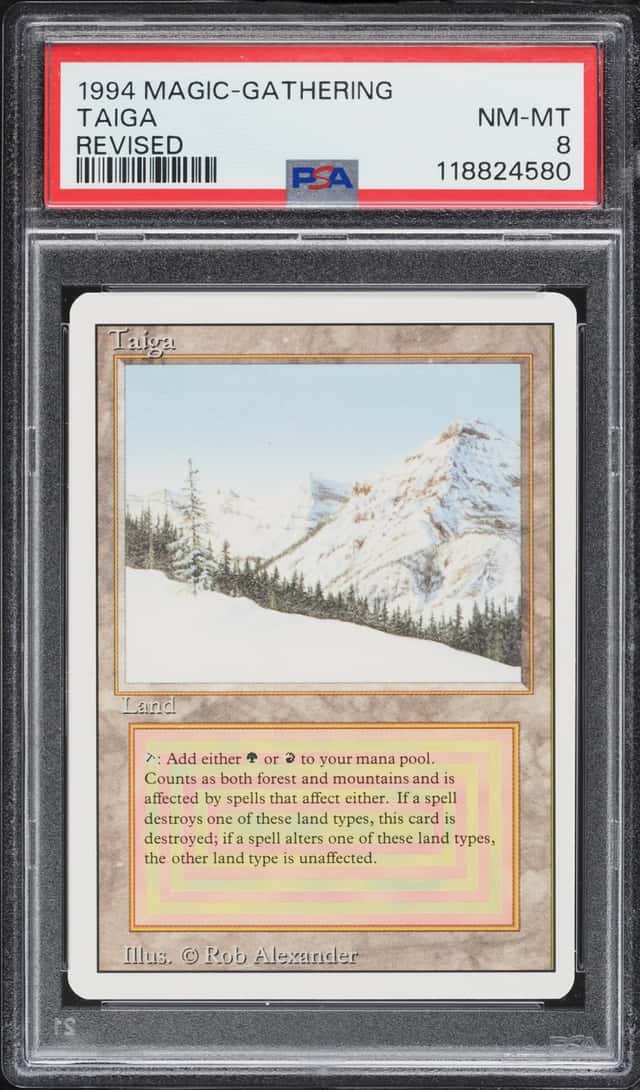 1994 Magic The Gathering MTG Revised Taiga PSA 8 NM-MT