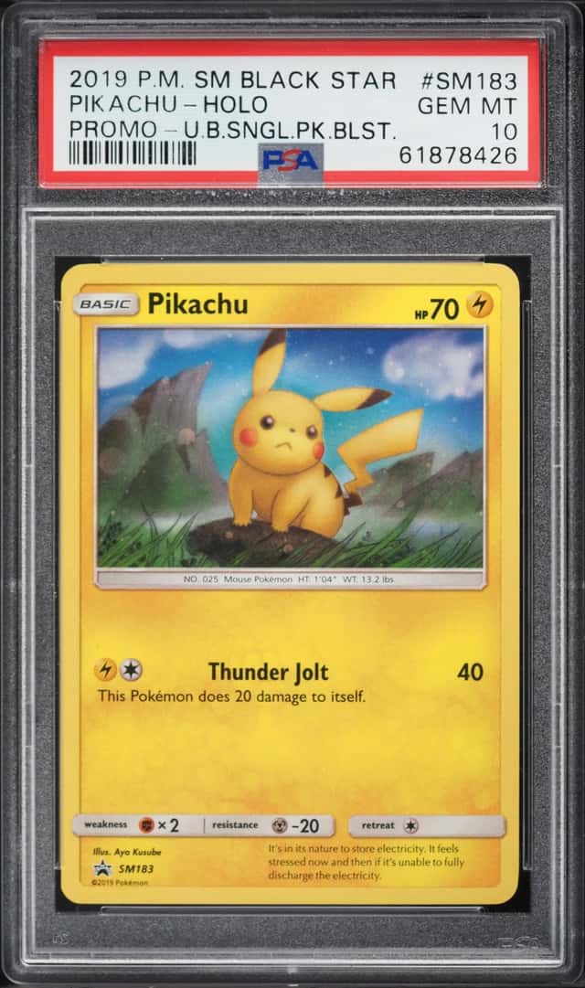 2019 Pokemon Sun & Moon Promo Unbroken Bonds Holo Pikachu #SM183 PSA 10 GEM MINT