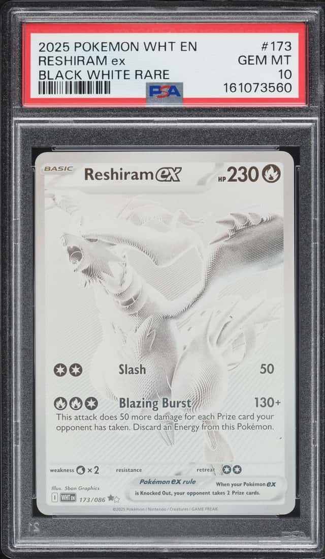 2025 Pokemon Scarlet & Violet White Flare BWR Reshiram ex #173 PSA 10 GEM MINT