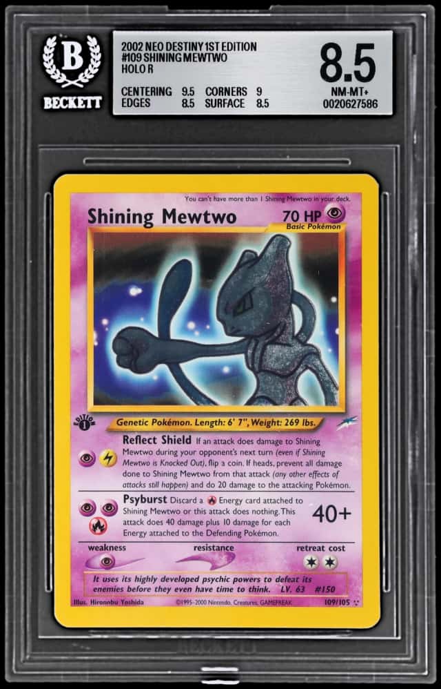 2002 Pokemon Neo Destiny 1st Edition Shining Mewtwo #109